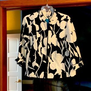 Chico’s B&W flower print jacket